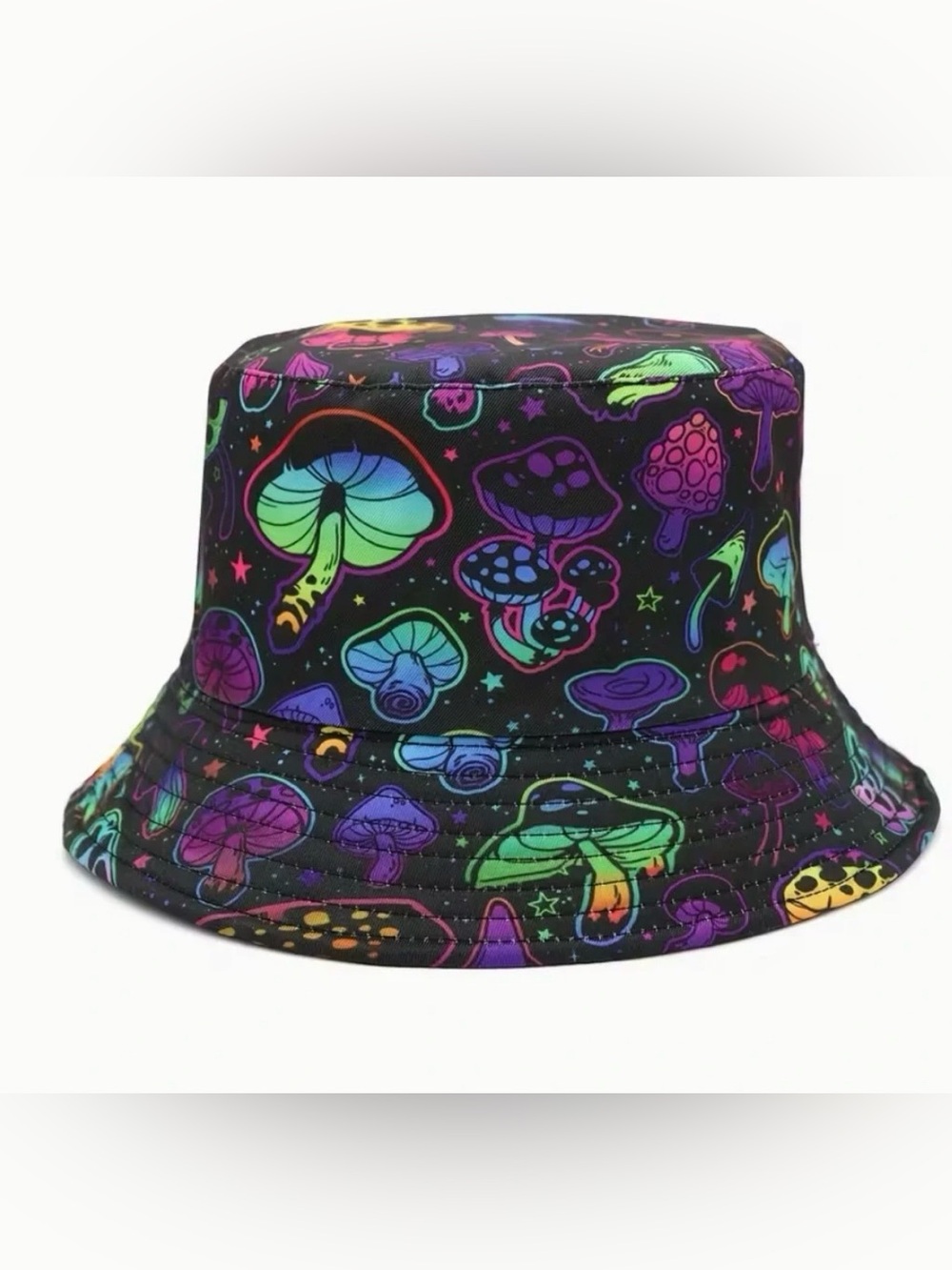 Mushroom Vibrant Print Bohemian Festival Bucket Hat New